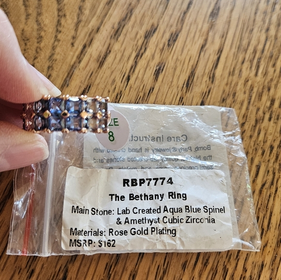 Bomb Party Jewelry - Rose Gold Plated "The Bethany Ring" Size 8. Bomb Party.